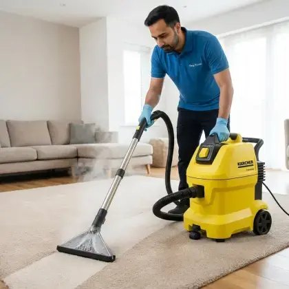 Our Cleaner delivering Carpet Cleaning Services in dubai